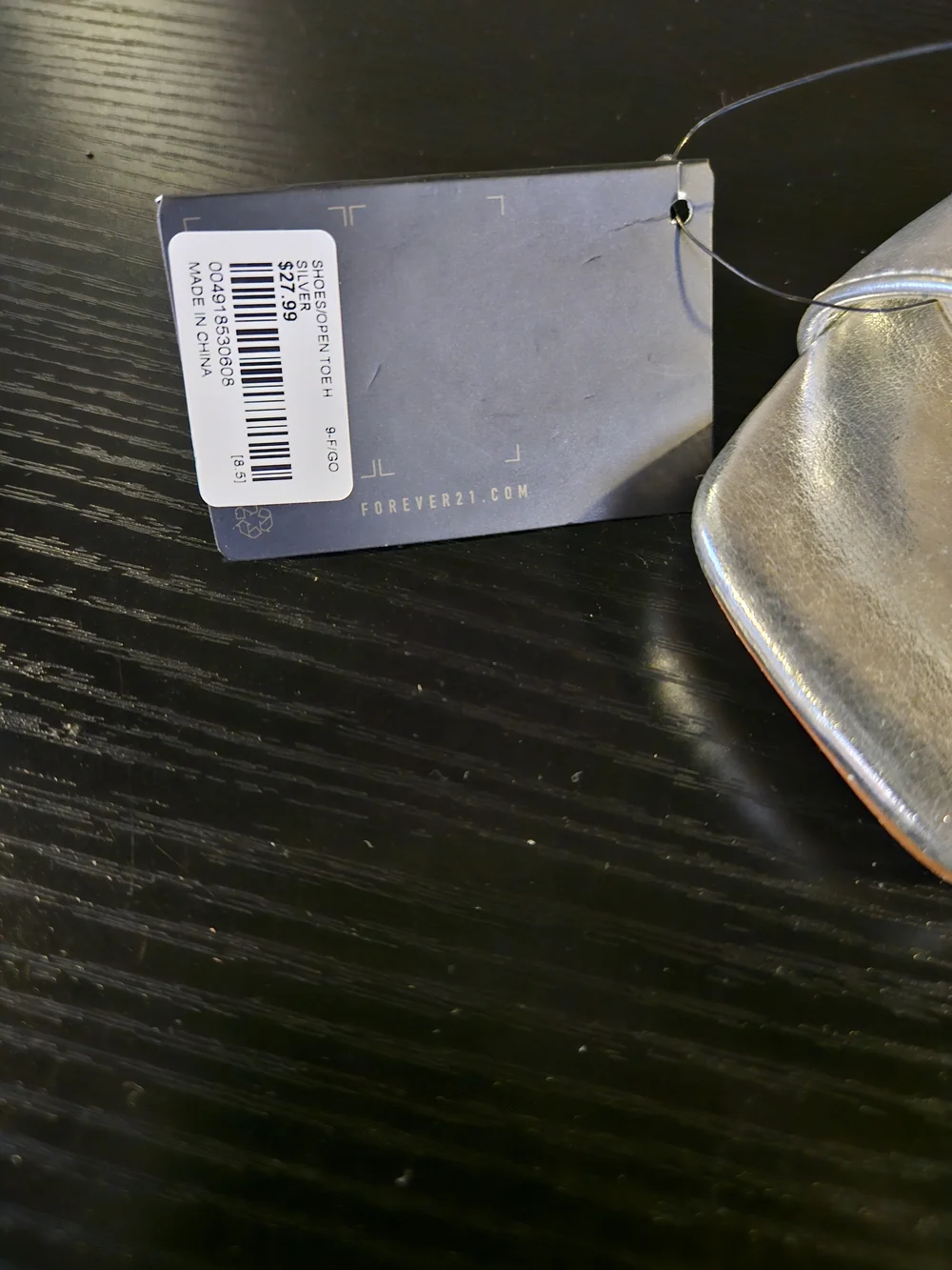 FOREVER 21 Silver Metallic Open-Toe Mule Heels - Picture 8 of 8